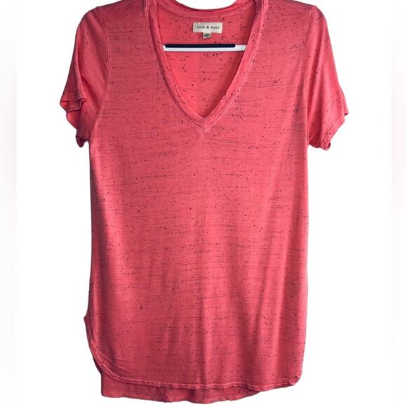 Cloth & Stone Speckled Coral TShirt Blouse Top Medium - Picture 8 of 13